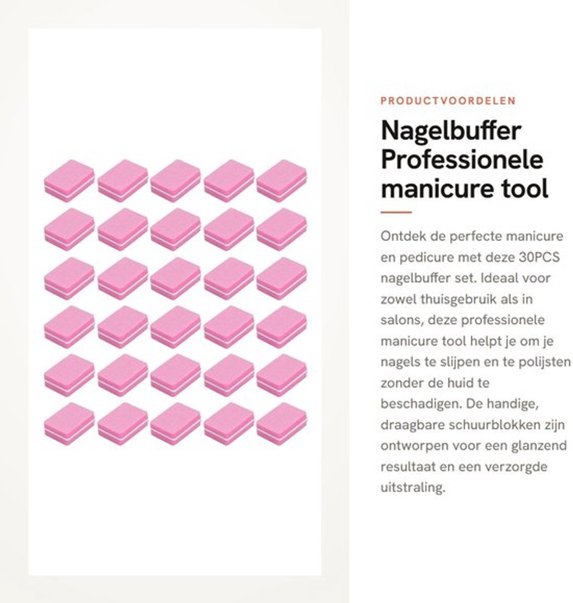 Schuurblok Professioneel - Nagelbufferblok - Pedicure/Manicure - Effectief Slijpen - Ribbels Verwijderen - Draagbaar Gereedschap - Nagelbuffer