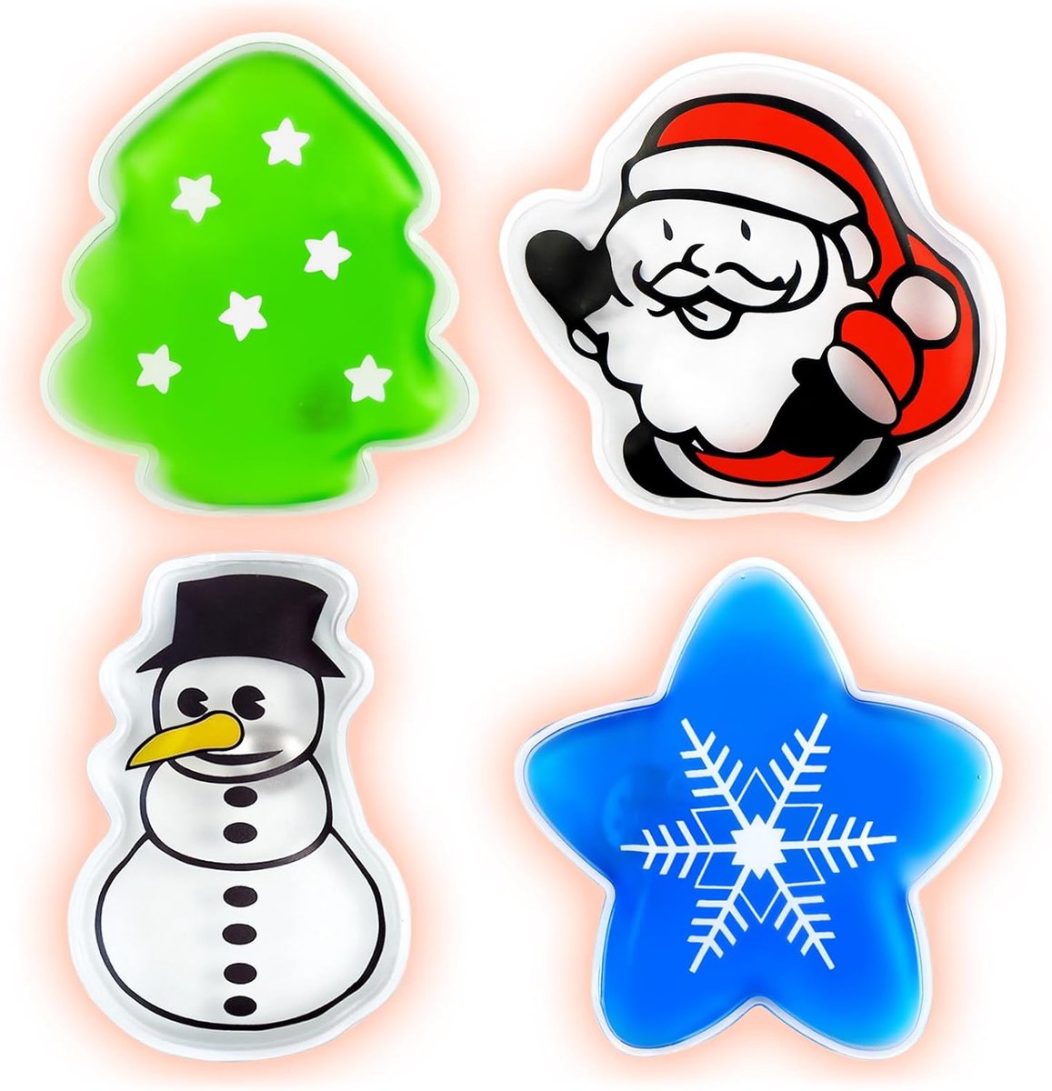 Handwarmers 4-pack - Kerstthema - Herbruikbaar - Warm je handen in de winter - ShopVlot