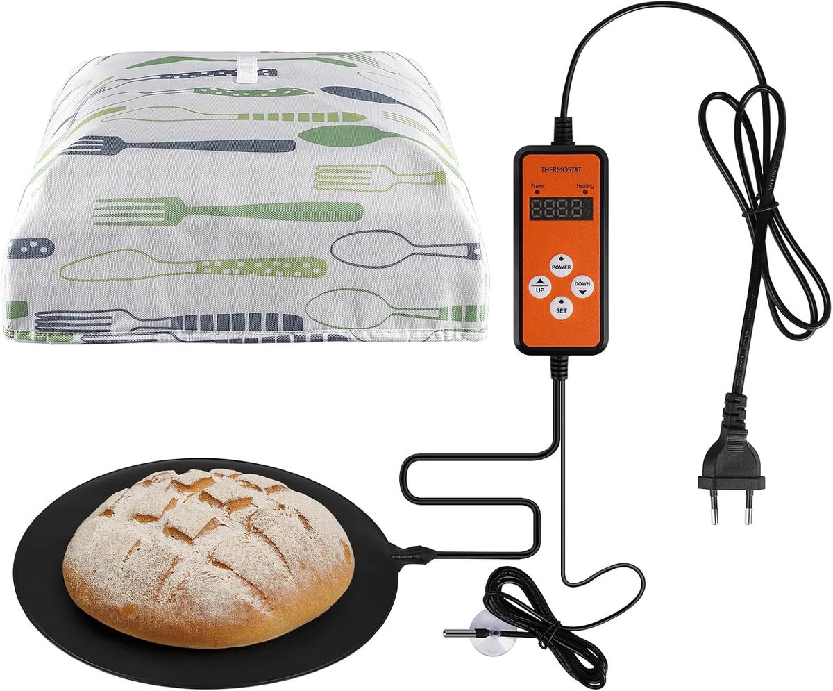 Heated giermat rond Ø30,5cm - 230V 30W - Instelbare temperatuur 5–45°C - Ideaal voor zuurdesem - ShopVlot