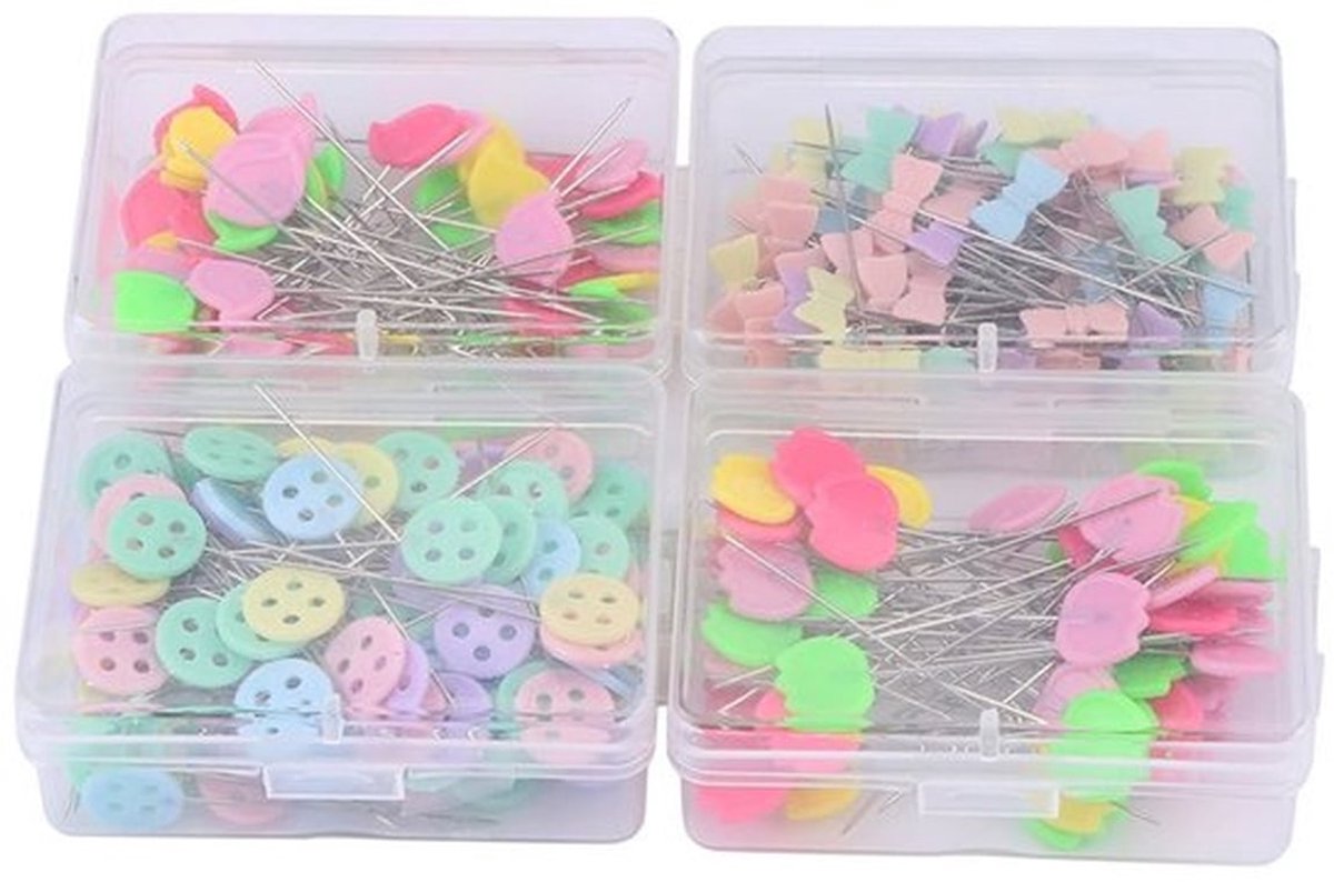 Glazen Naalden 300 Stuks - Platte Hoofdspelden - Naaien/Quilten - DIY Naalden - Herbruikbaar - Plastic Verpakking