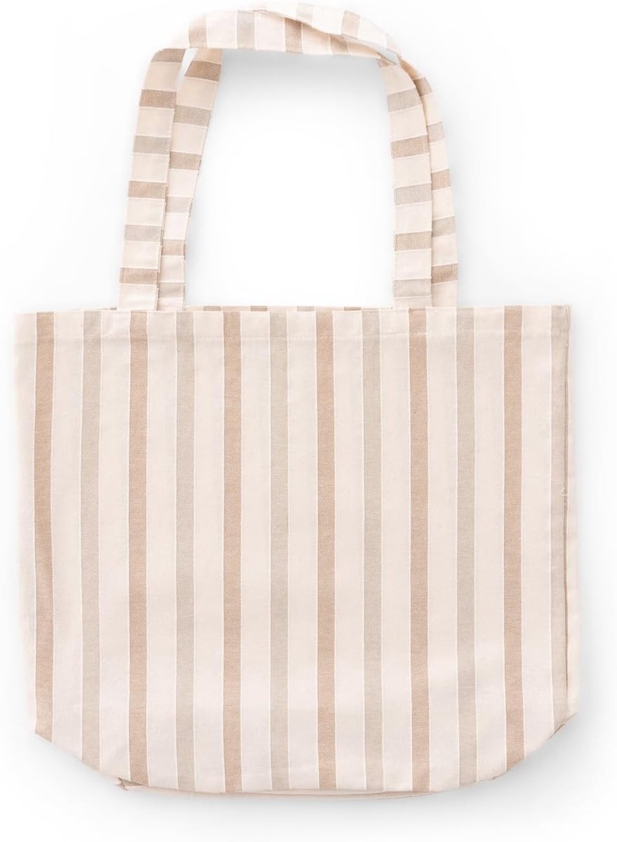 Stoffen tas voor op het strand 45 x 40 cm - katoenen totebag - ruime opbergruimte - ideaal voor een dagje uit - ShopVlot