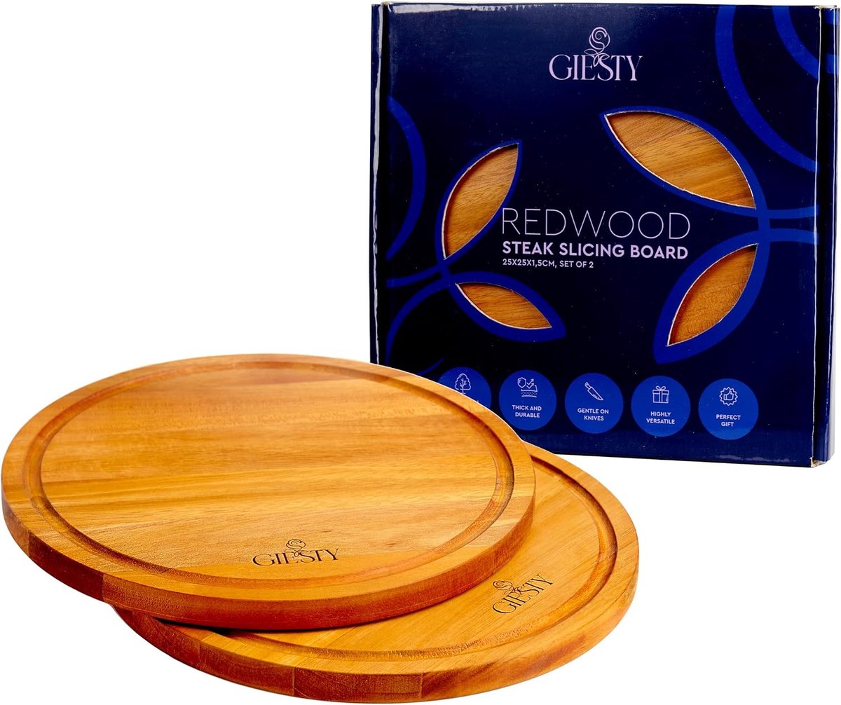 Serveerplank set Ø25cm - Redwood - Multifunctioneel - Perfect voor charcuterie - ShopVlot