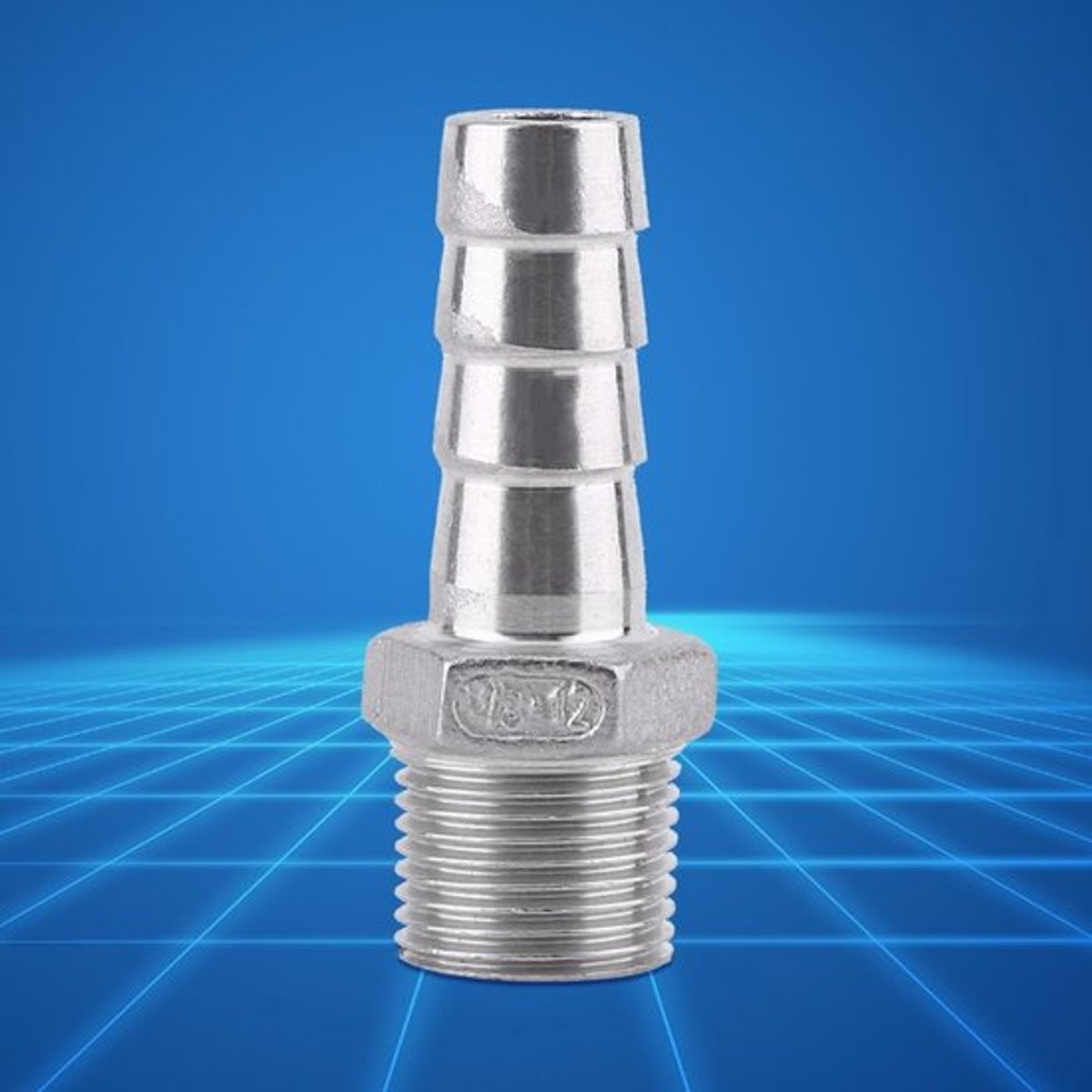 Slangkoppeling Roestvrij Staal - Slangstuk 3/8 x 12 mm - Verbindingsstuk - Schroefdraad Mannelijk - Duurzaam - Geschikt voor Water/Gas - Slangverbinder