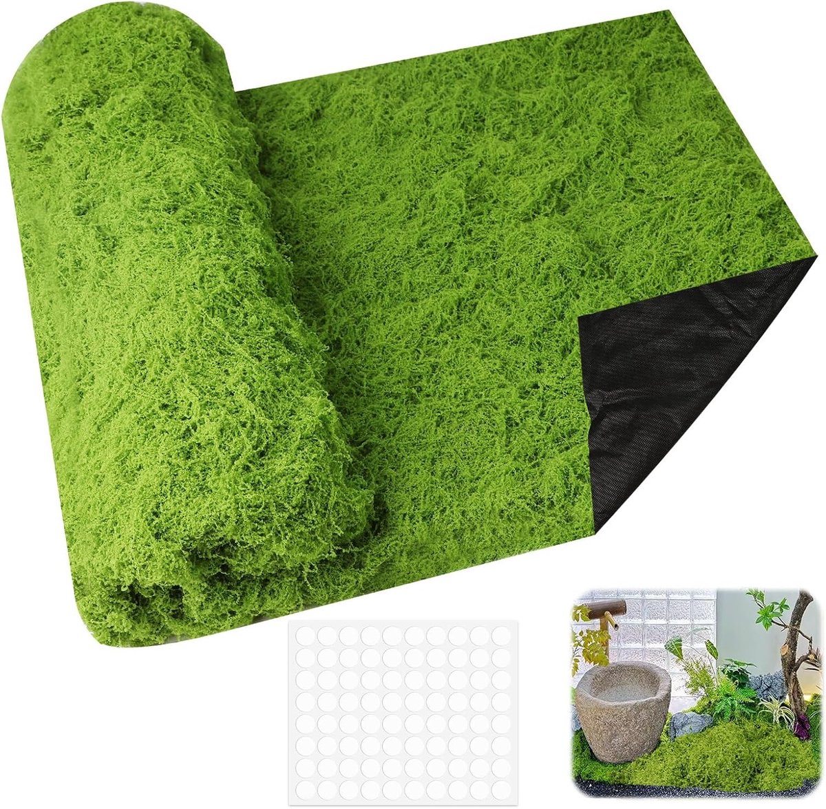 Artificial moss 100 x 120 cm artificial light green - Artificial Moss for Decorating, Artificial Moss for Crafts, Fake - ShopVlot