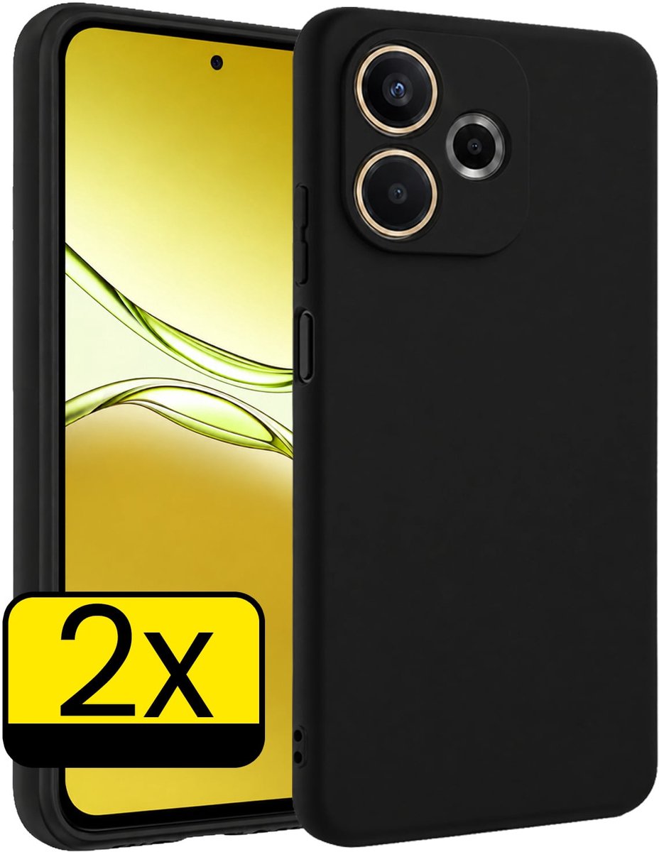 Hoesje - 2 Stuks - Geschikt voor OPPO A5 Pro - Sterk & Shockproof - Case Siliconen - Back Cover - Telefoon Hoes - Telefoonhoesjes - Zwart