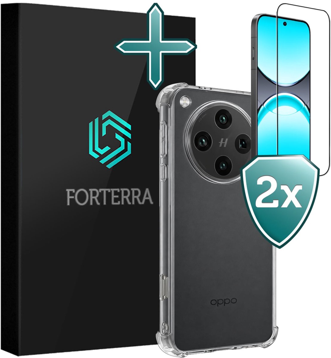 Hoesje Met Screenprotector - 2 stuks - Geschikt voor OPPO Find X8 Pro - Sterk & Shockproof - Back Cover - Siliconen Case - Telefoon Hoes - Shock Proof - Transparant
