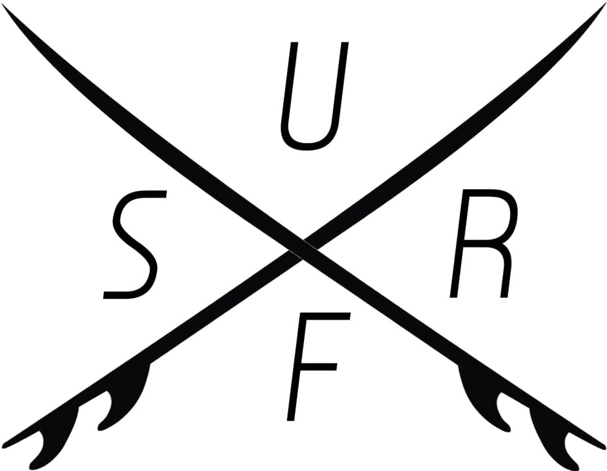 Surfsticker - 20 x 15 cm - zwart - weerbestendig - eenvoudig aan te brengen - ShopVlot