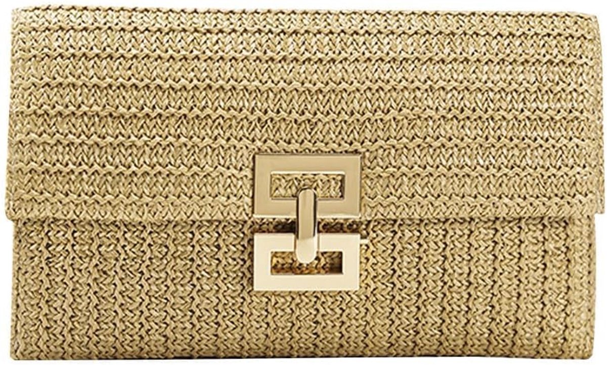 Dames Clutch Envelope Tas - Gevlochten Avondtas - Elegante Handtas - Perfect voor Feest en Bruiloft - ShopVlot