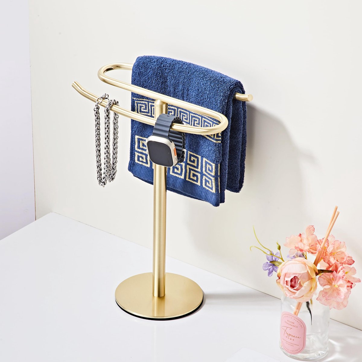 Handdoekhouder vrijstaand - roestvrijstaal SUS304 - elegante design - ideaal voor badkamer en keuken - ShopVlot