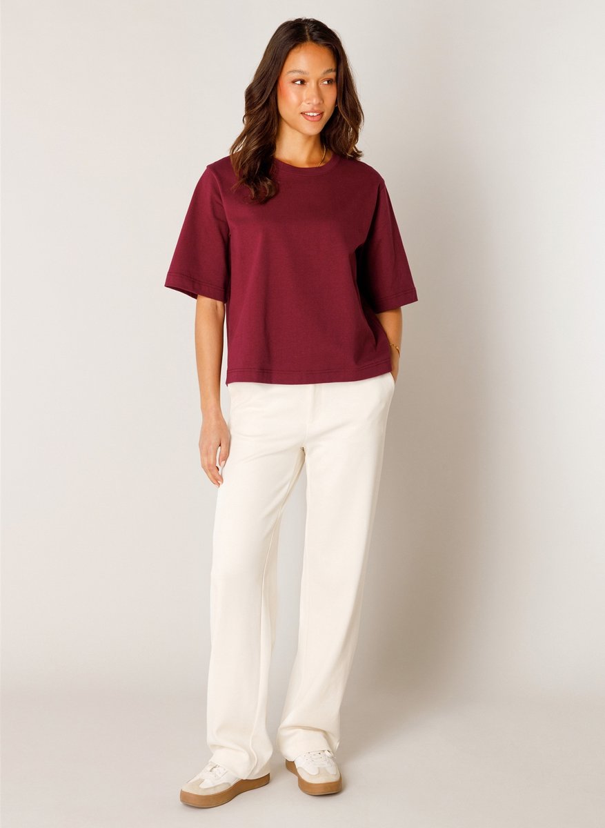 BASE LEVEL Noa Jersey Shirts - Wine Red - maat 40