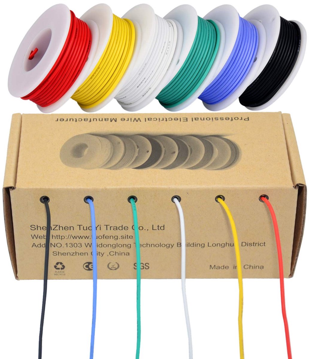 Elektrische kabelset 24 AWG - flexibele siliconen buizen - tinned koper - hoge temperatuurweerstand - ShopVlot