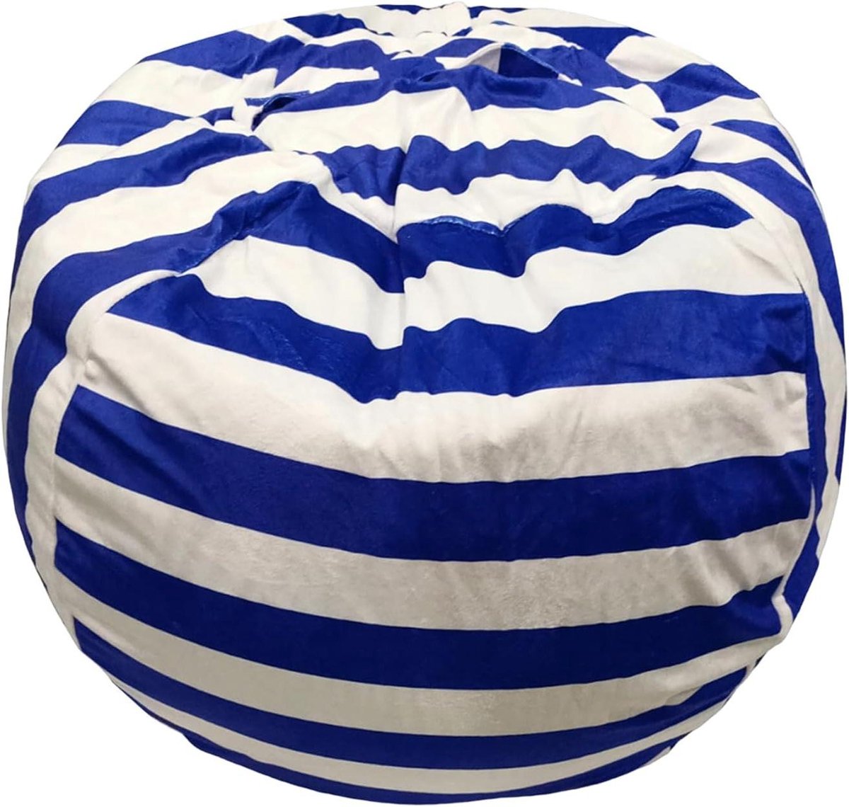 Knuffel Stoel - Zitzak Poppen - Speelgoed Opbergen - Dubbel Gestikt - 96 cm - Blauw