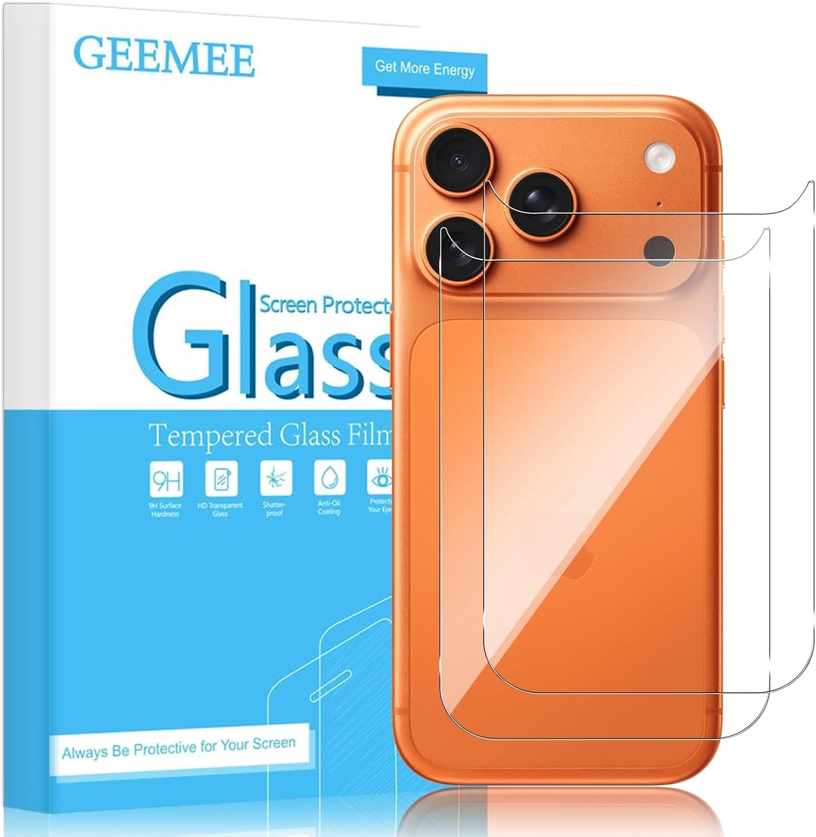 2 x Back Screen Protector Films for IP 17 Pro Max, Pack of 2 9H Hardness, Tempered Glass, Scratch-Resistant, High - ShopVlot