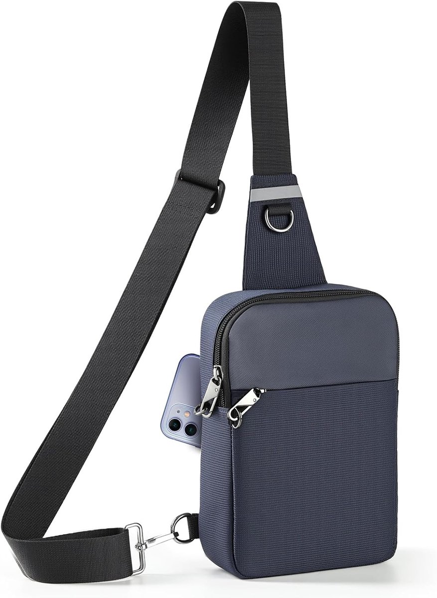 BROADREAM Anti-diefstal Sling Bag voor heren, waterdichte RFID-schoudertas met veiligheidsritssluiting, kleine - ShopVlot