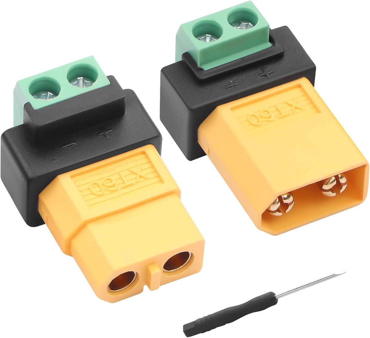 2pcs XT60 to 2 Pin Screw Clamp Adapters, 10A XT60 Plug to 2 Pin Solder Free Converter Plug, for Solar Panels, Portable - ShopVlot