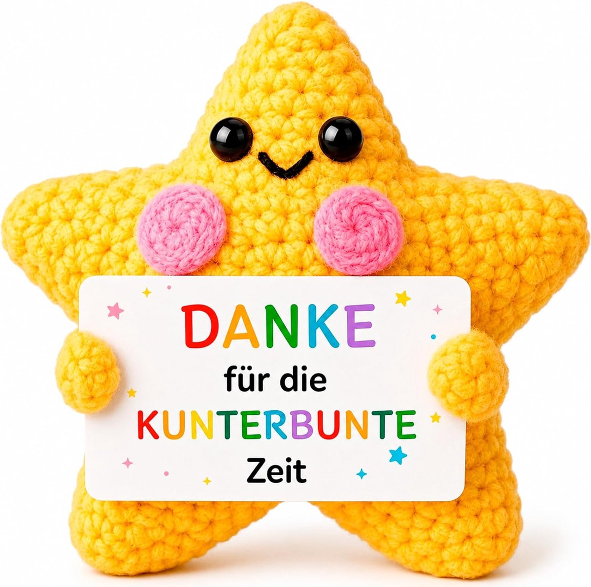 MOAZIFI Handgehaakte positieve ster 8 cm, cadeau voor leraar, klein bedankje, cadeauset voor pedagogen, handgemaakte - ShopVlot