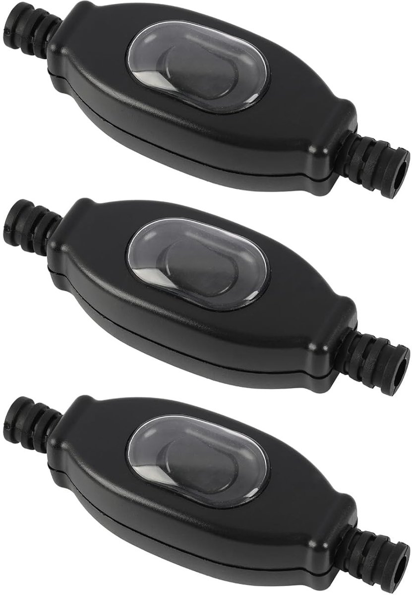 Set van 3 Waterdichte Inline Kabelschakelaars voor Buiten, 250V, Twee Polen, Geschikt voor Verlichting en Elektrische Apparaten, Tussenstopcontact voor Gemakkelijk Gebruik