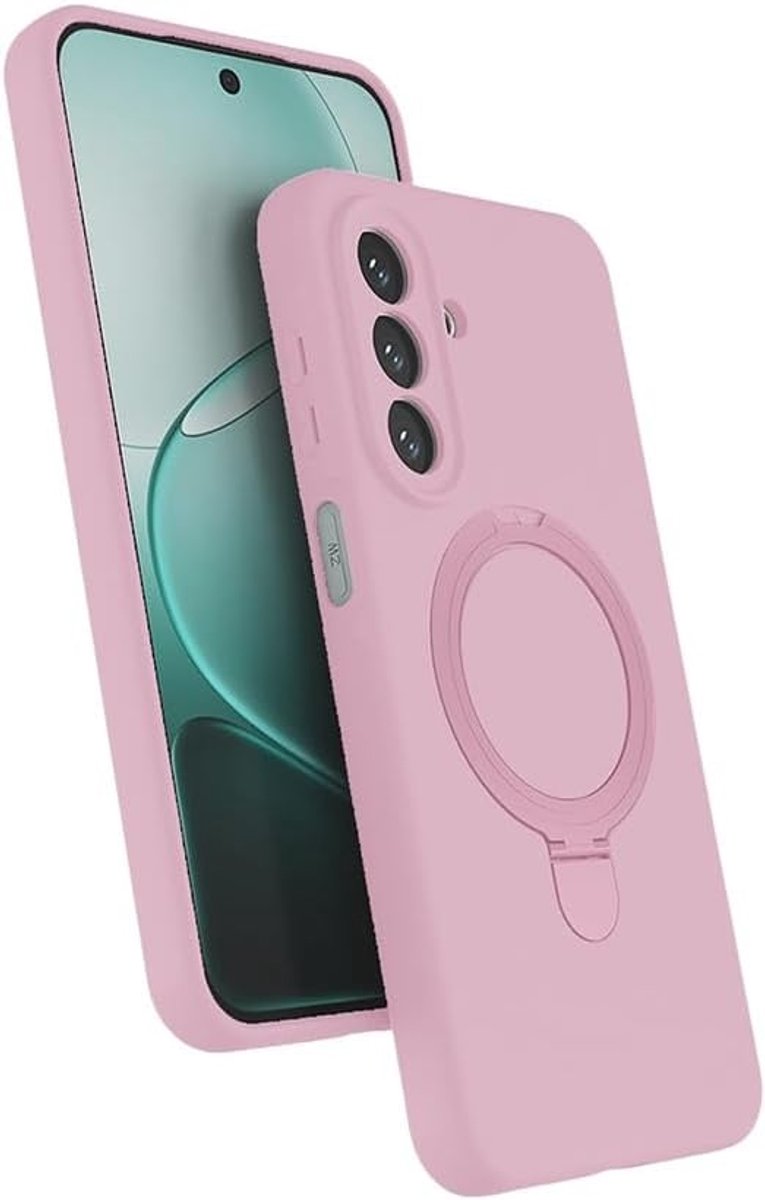 Hoesje Geschikt voor Samsung Galaxy A27 Hoesje – Licht Roze – Zachte Siliconen Backcover met Ring – MagSafe Geschikt – Slim & Beschermend