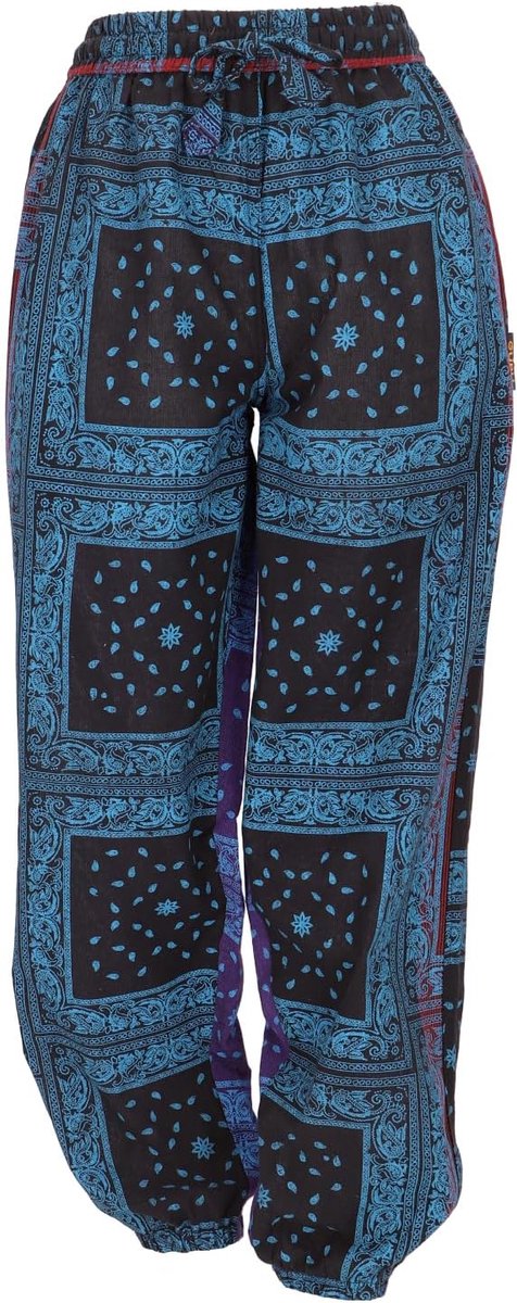 GURU SHOP Airy Aladdin Trousers Cotton Pants Printed Puff Pants Yoga Pants Women Cotton - ShopVlot