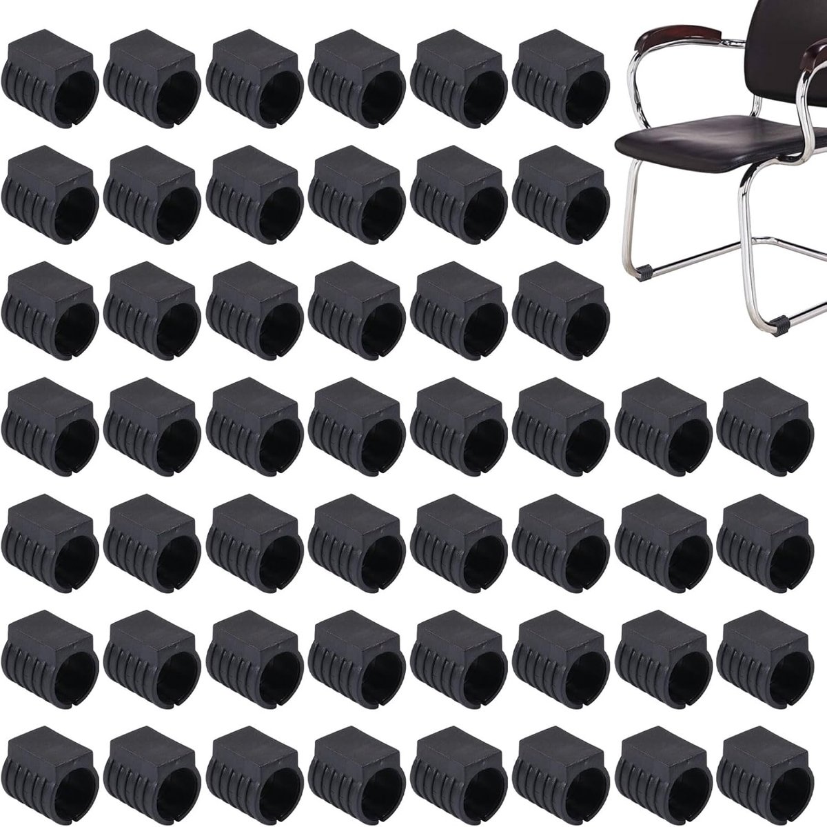 CHGCRAFT Pack of 50 U-Shaped Floor Glides PE Glides U Shape Seat Pads Furniture Feet Protectors Black 1.2 x 1.8 x 2.5 - ShopVlot