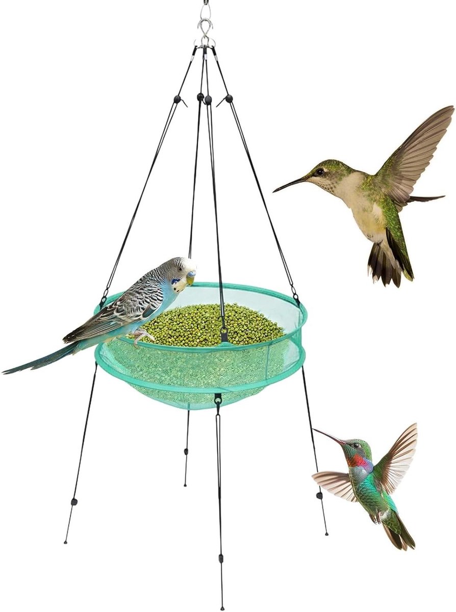 Vogelvoer Ring - Voederstation Zaadvanger - Vogels Voeren - Ademend Mesh Ontwerp - 40 x 10 cm - Meerkleurig