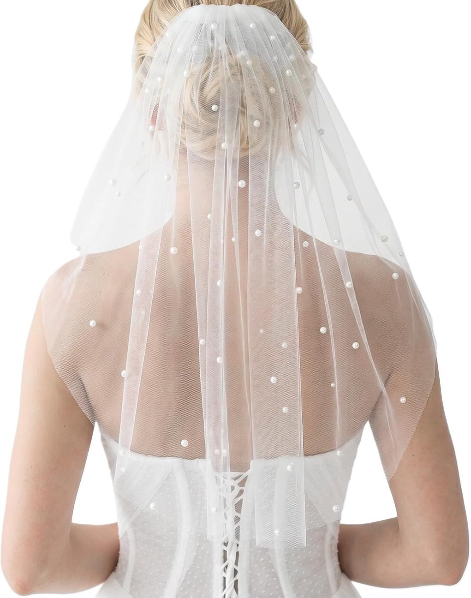 Bride to Be Bruidssluier, wit, kort, bruiloft, bruidssluier, elegante tule bruidssluier, voor vrijgezellenfeest - ShopVlot