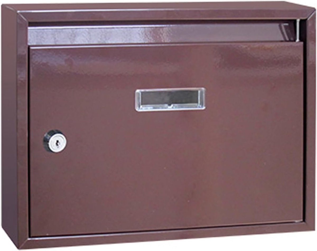 Moderne brievenbus - Wandbrievenbus waterdicht - Post ontvangen - Transparant inspectievenster - 32 x 24 x 6 cm - Bruin