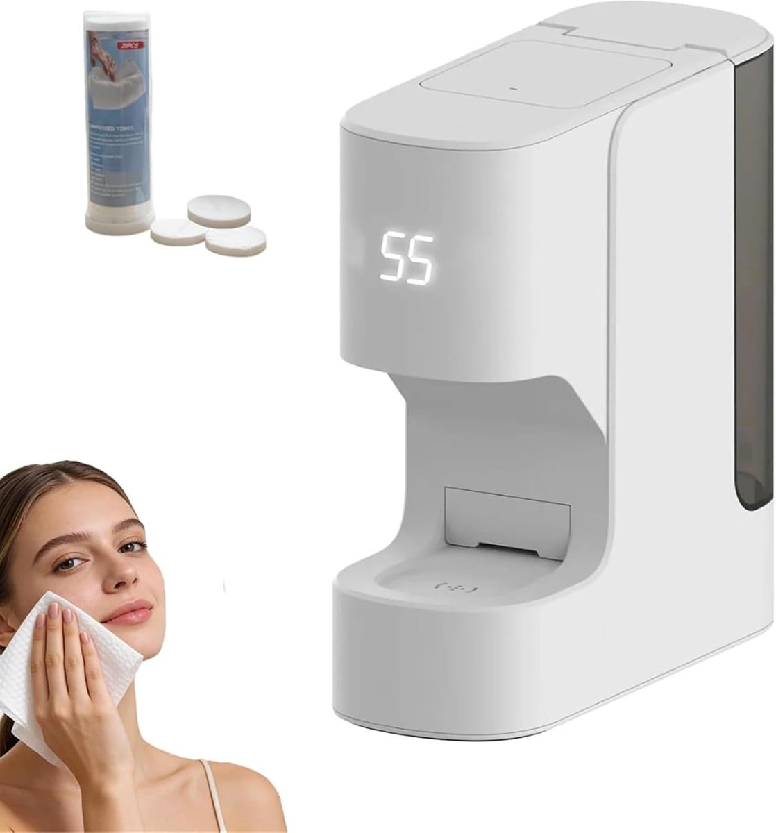 Warme Handdoek Dispenser - Automatische Verwarmer - Spa Momenten Creëren - Directe Warmte 5 Seconden - 400 ml Tank - Wit