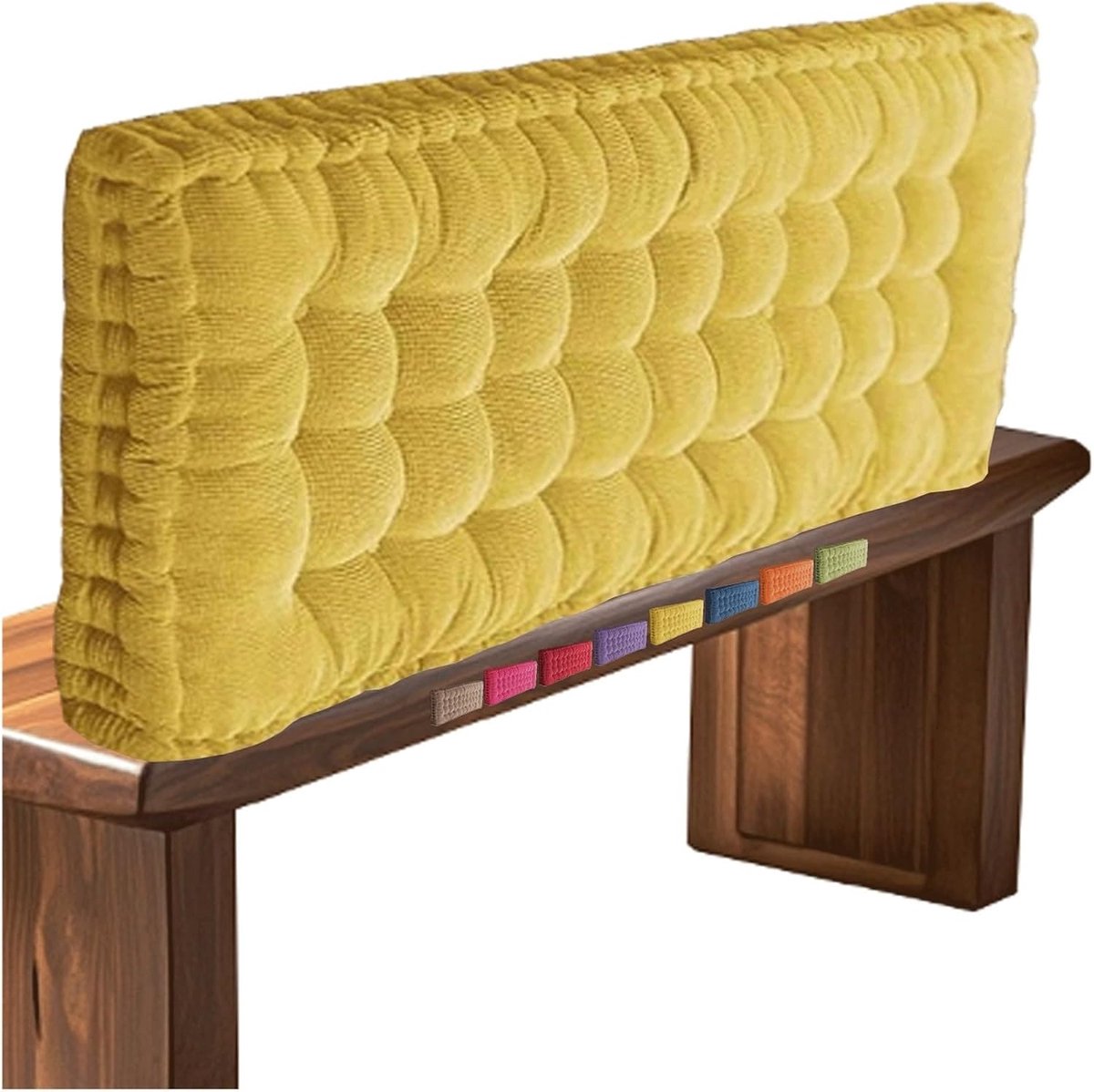 Bankkussen voor buiten - Terrasmeubel kussen - Comfortabel zitten - Knoppositionering ontwerp - 200x55cm - Grijs