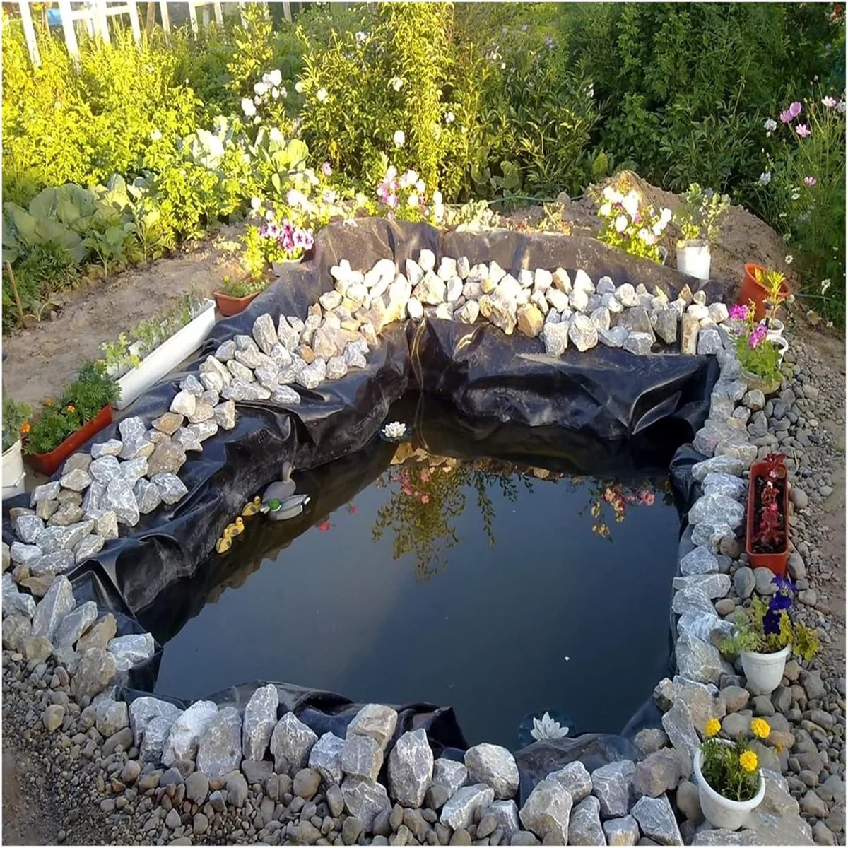 Vijverfolie EPDM - Waterdicht - Waterpartijen Aanleggen - Hoge Dichtheid - 2x2m - Zwart