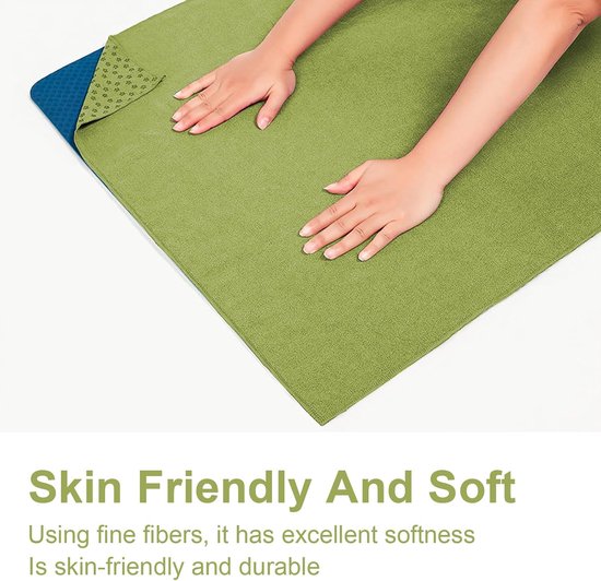 Yoga Handdoek - Pilates Mat - Intensieve Training - Anti-slip Grip - 63 x 183 cm - Groen — afbeelding 5
