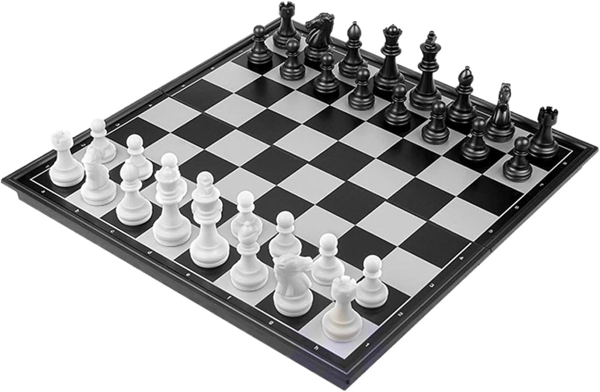 Schaakspel Reizen - Damspel Set - Strategisch Denken - Magnetisch en Opvouwbaar - Compact Formaat - Uniek