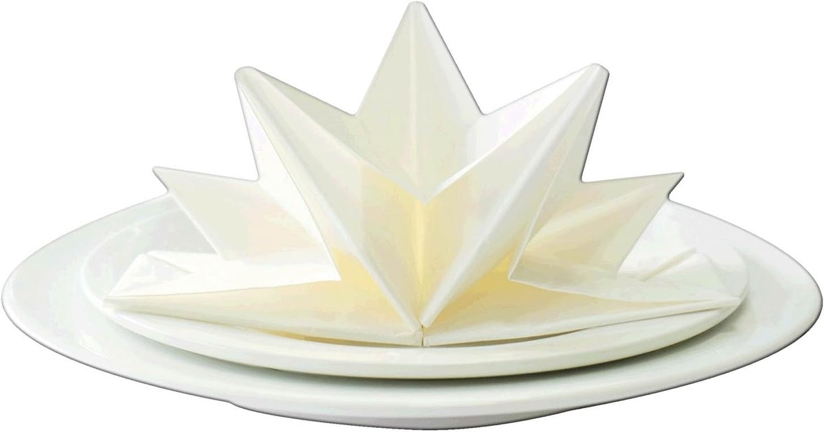 Luxe Papieren Servetten - Stervormige Doekjes - Tafel Decoratie - 3-Laags Kwaliteit - 40 x 60 cm - Wit