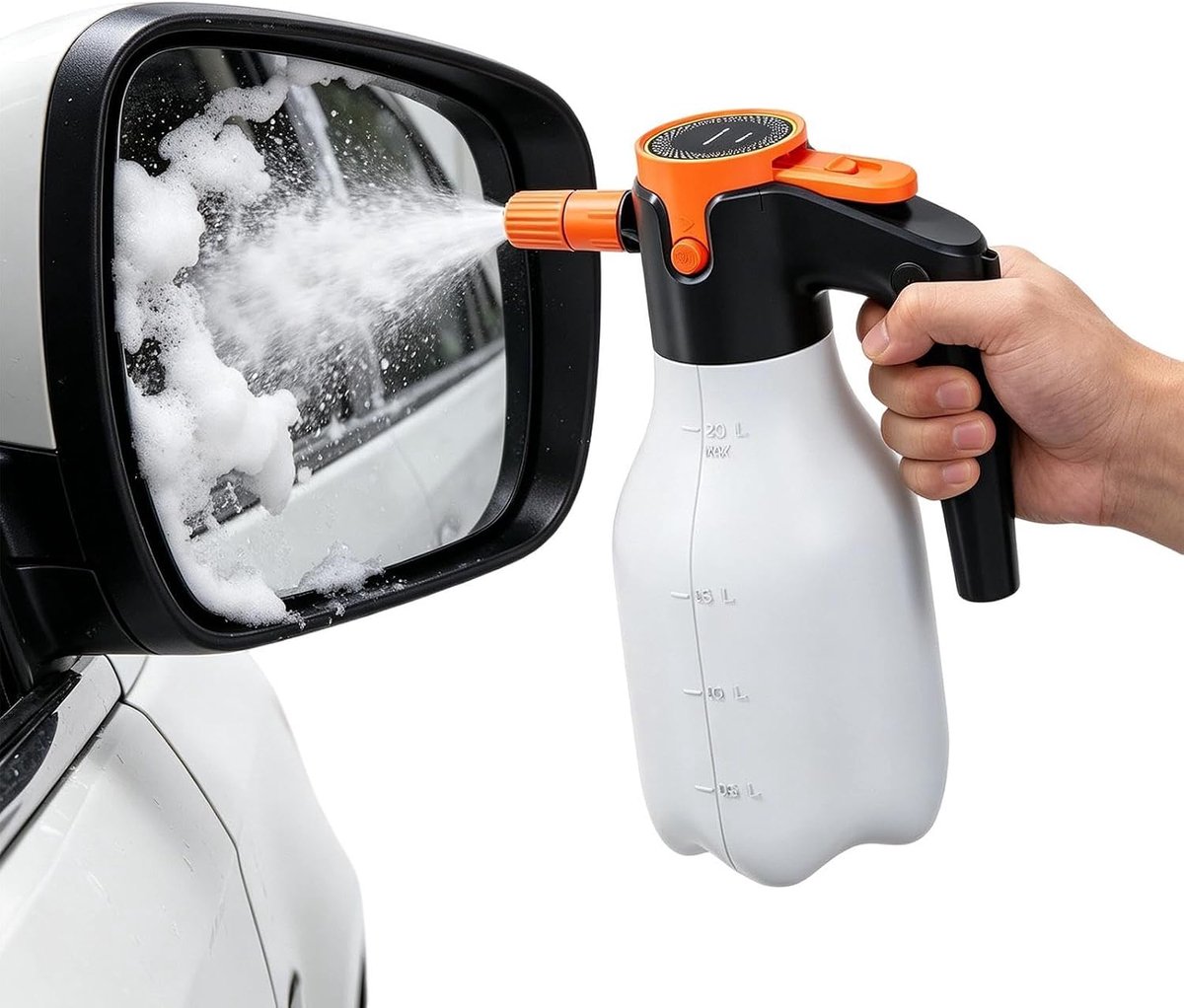 Elektrische Schuimsproeier - Draadloze Verstuiver - Auto Wassen - Oplaadbaar 2 Liter - 32 x 15 x 12 cm - Wit