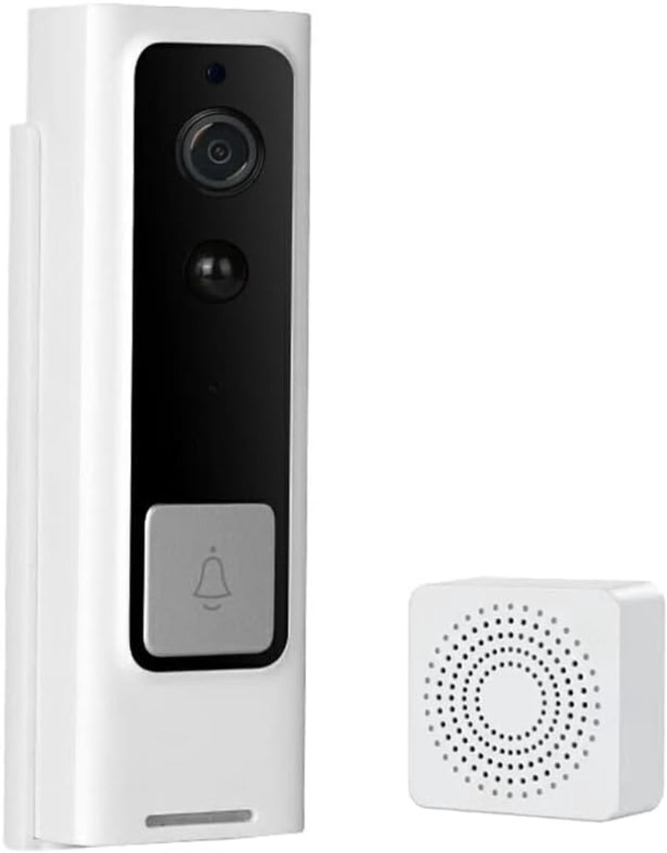 Slimme Deurbel - Video Deurbel Bel - Veilig Thuis - Tweeweg Audio - 5.3 x 4.5 x 2.5 cm - Wit