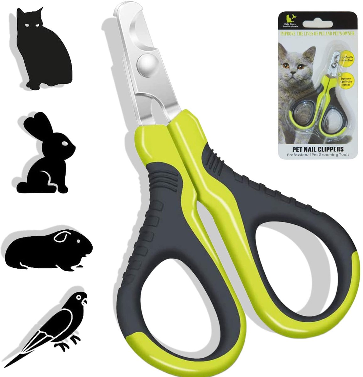 carmdering - Nagelknipper - Huisdier Nagelknipper - Katten Nagelknipper - RVS, 20° hoek, antislip handvat, veilig ontwerp - Voor honden, katten & konijnen - Professioneel thuisgebruik