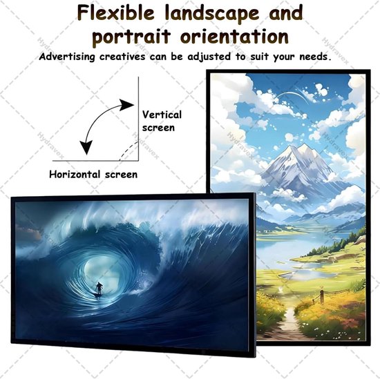 Digitale Kiosk Videospeler - Commerciële Reclame Media Player - Advertenties Tonen - Slimme Split Screen Functie - 236 Inch - Zwart — afbeelding 4