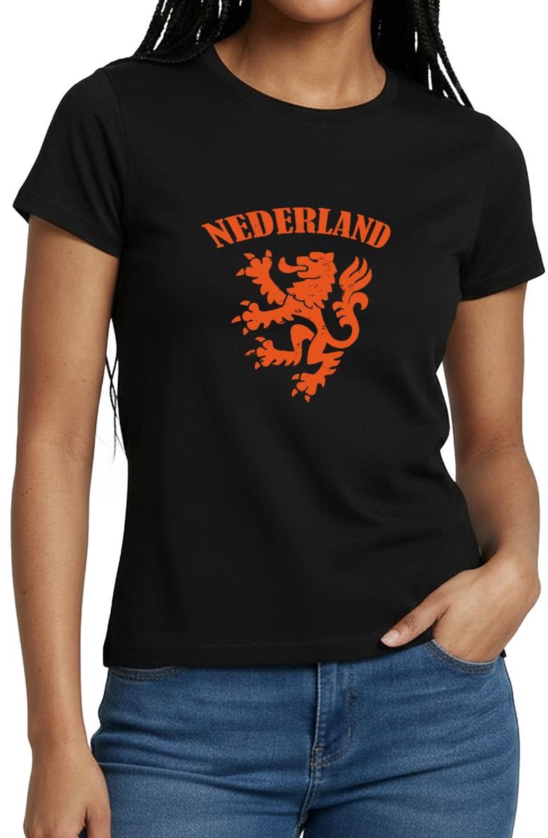 Nederland Voetbal Shirt Nederland Leeuw T-Shirt Dames