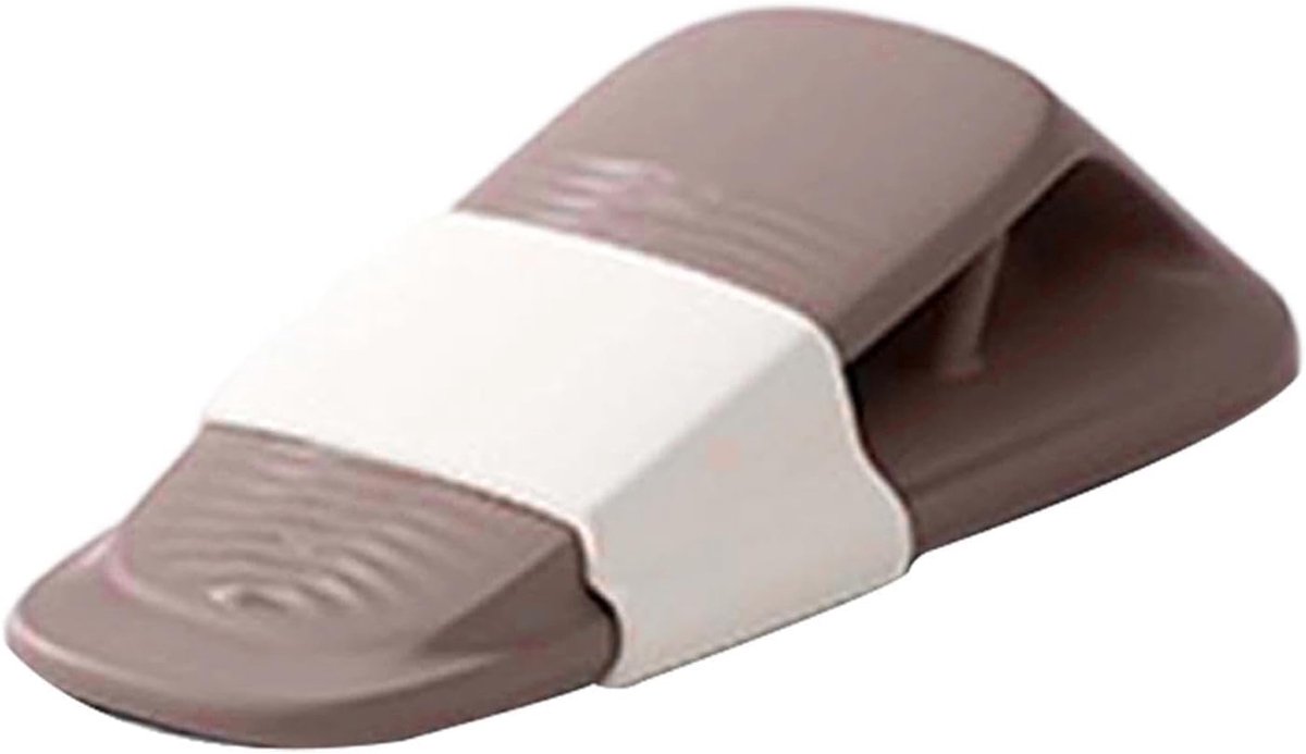 Deurstoppers Vloer - Deurwig Antislip - Deuren Vastzetten - Krasvrij Materiaal - 13 x 5.5 x 5.5 cm - Licht Koffie