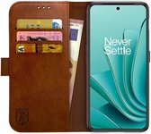 Rosso Element Book Case Wallet Hoesje Geschikt voor OnePlus Nord 3 | Portemonnee | 3 Pasjes | Magneetsluiting | Stand Functie | Bruin