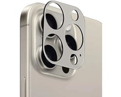 Rosso Camera Lens Protector Geschikt voor Apple iPhone 15 Pro / 15 Pro Max | Camera Bescherming | Case Friendly | Ultra Dun Glas | Grijs