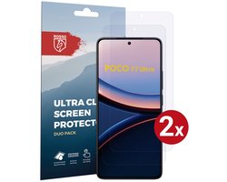 Rosso Screen Protector Geschikt voor Xiaomi Poco F7 Ultra | Ultra Clear Duo Pack | TPU Folie | Case Friendly Beschermfolie | 2 Stuks