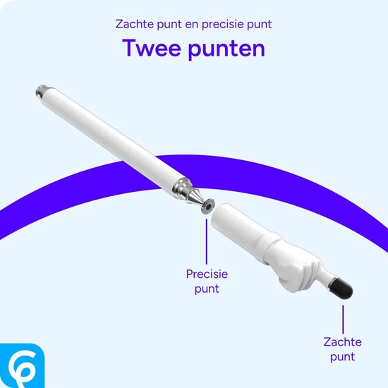 SBG Universele Stylus Pen Wijzende Vinger - Geschikt voor Telefoon Tablet en iPad - Zachte punt - Wit van Merkloos — afbeelding 4