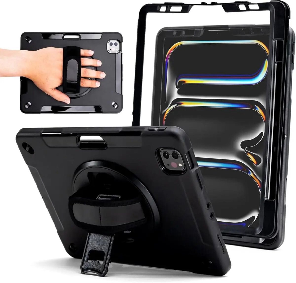 ZAGG Rugged Hoes Geschikt voor iPad Pro 11 (2024/2025) | 360° Draaibare Case | Zwart