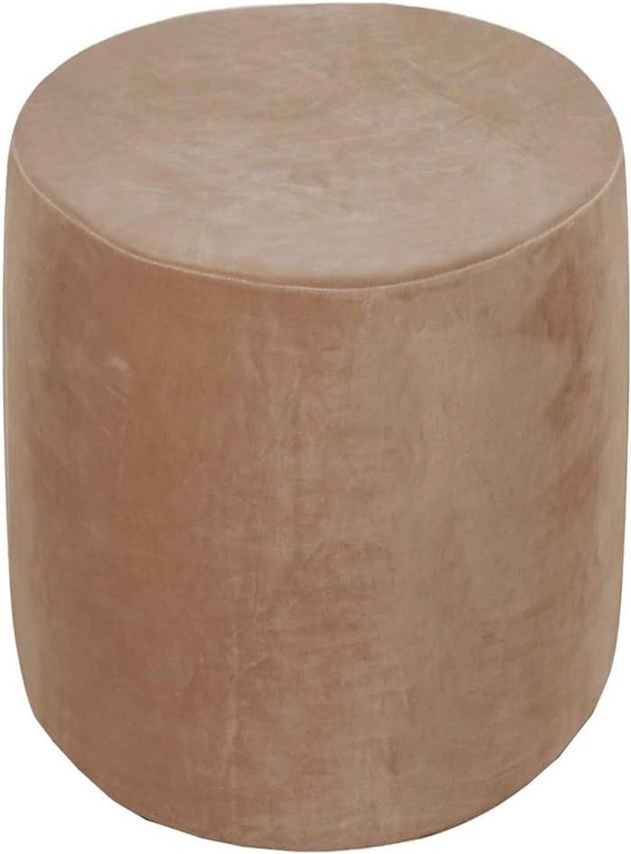 Ottomaansehoes Rond - Voetenbank Protector - Meubels Vernieuwen - Elastische Pasvorm - Diameter 80cm - Gestructureerd Geruit