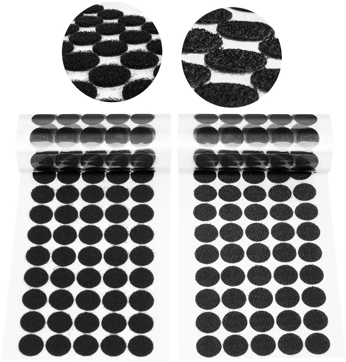 Ronde Stickers voor DIY Craft, 510 Paar Dubbelzijdige Plakband, 15mm Hechting voor Creatieve Projecten (Zwart)