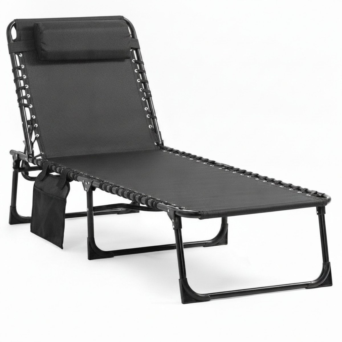 Opvouwbaar ligbed - Zonnebed - Relaxstoel - Tuinstoelen - Lichtgrijs - 58 x 189 x 32,5 cm