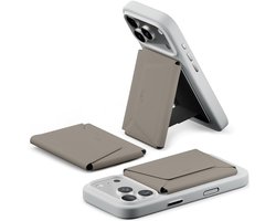 MOFT Snap Field Wallet - Agile Travel Wallet - Compatibel met MagSafe - Magnetische Kaarthouder - Pasjeshouder 8 Pasjes - RFID Portemonnee - Origami Standaard - Taupe