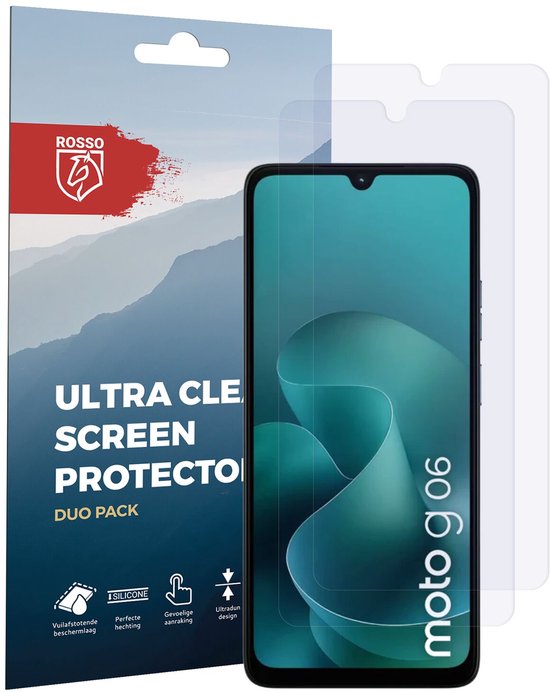 Rosso Screen Protector Geschikt voor Motorola Moto G06 / G06 Power | Ultra Clear Duo Pack | TPU Folie | Case Friendly Beschermfolie | 2 Stuks
