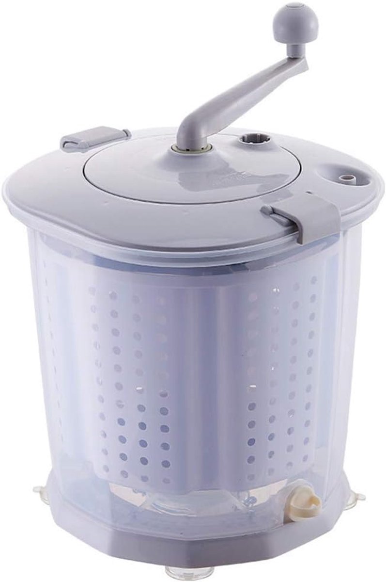 Draagbare Mini Wasmachine Handwas Machine Kleding Wassen Geen Elektriciteit Nodig 2 Kilogram Capaciteit Grijs